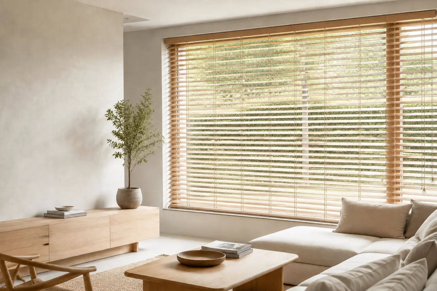 Houten jaloezieën op maat in een exclusief interieur