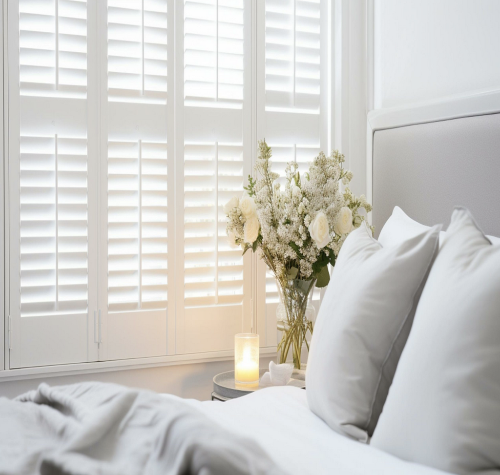 Houten shutters op maat in slaapkamer - stijlvolle raamdecoratie in limburg België