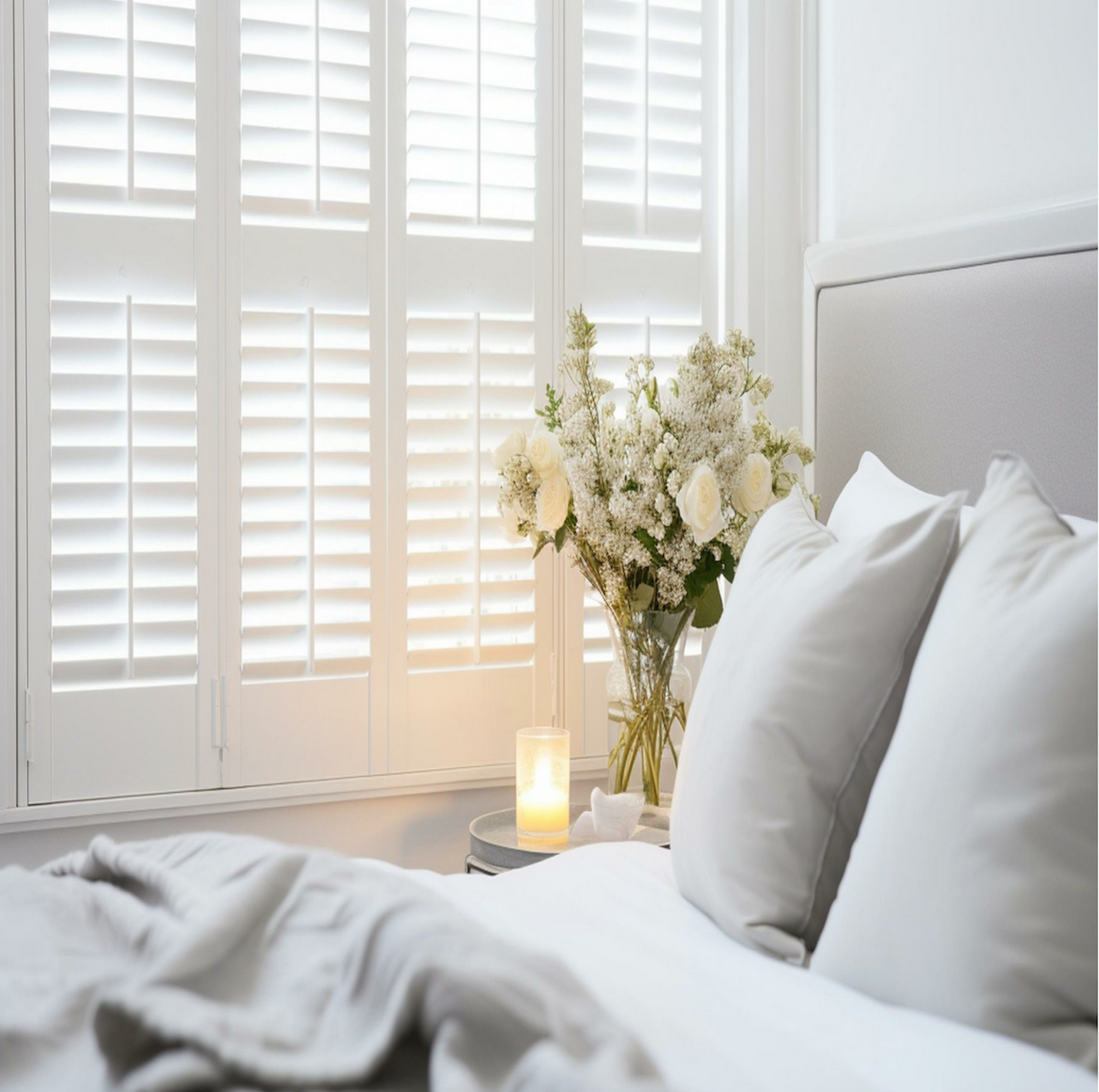 Houten Shutters op maat in slaapkamer - stijlvolle raamdecoratie Limburg België