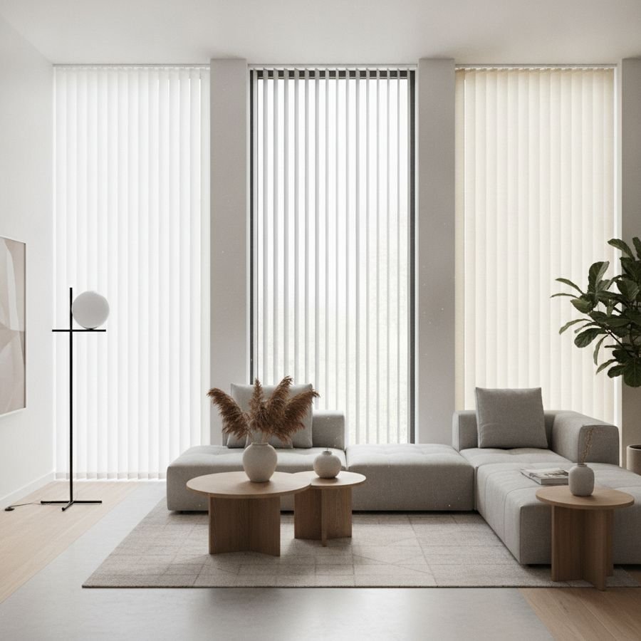 Verticale lamellen in pvc, aluminium of polyester